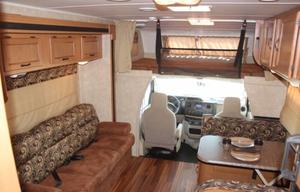 This RV has a very nice layout for a family.