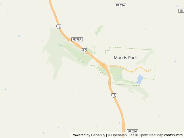 Map of Munds Park RV Resort location at Munds Park, AZ, United States