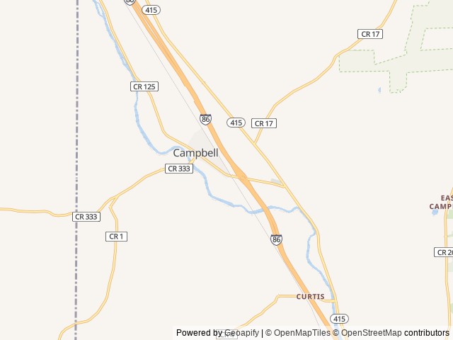 Map of Camp Bell Campground location at Campbell, NY, United States