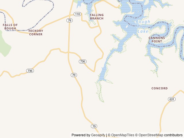 Map of Cave Creek location at Falls Of Rough, KY, United States