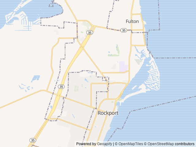 Map of Lagoons RV Resort location at Rockport, TX, United States