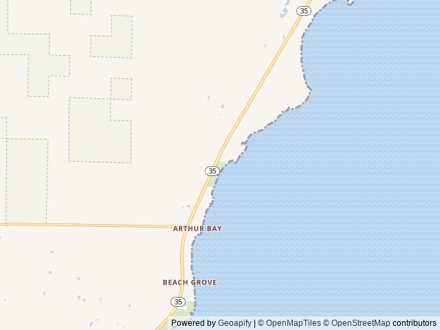 Map of Shakey Lakes Park location at Stephenson, MI, United States