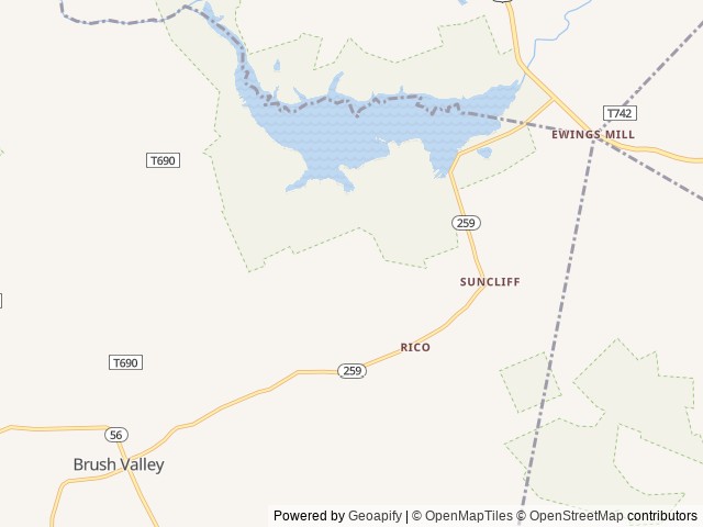 Map of L&M Campground location at Penn Run, PA, United States