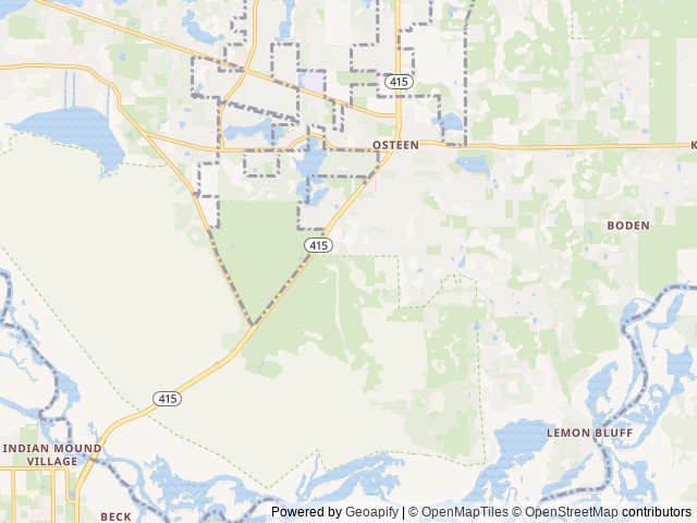 Map of Lake Monroe Conservation Area SJRWMD location at Osteen, FL, United States