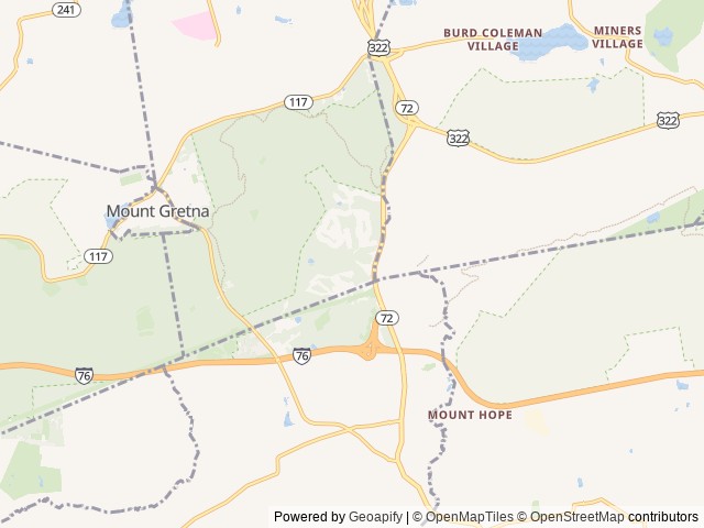 Map of Thousand Trails PA Dutch Country location at Manheim, PA, United States