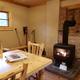 View of propane fireplace