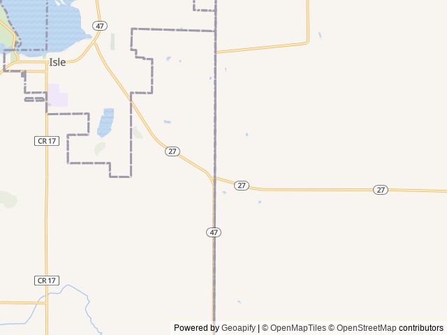 Map of Fiddlestix RV and Golf Resort location at Isle, MN, United States