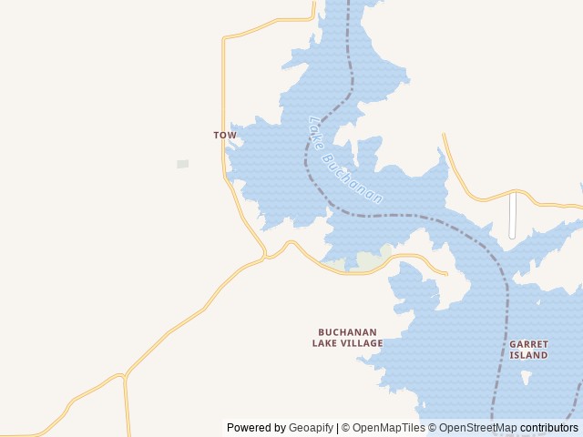 Map of Cedar Point Recreation Area location at Tow, TX, United States