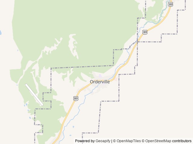 Map of East Zion Resort location at Orderville, UT, United States