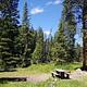 Hunter Peak Campsite 2 with picnic table and trees