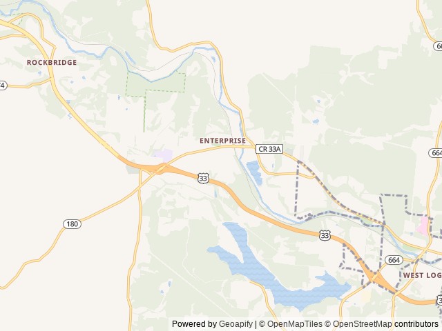Map of Lake Logan KOA Journey location at Logan, OH, United States