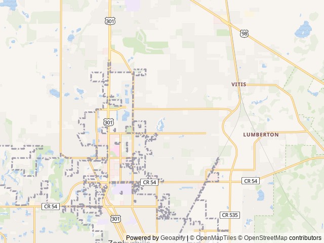 Map of WAE Waters Edge location at Zephyrhills, FL, United States