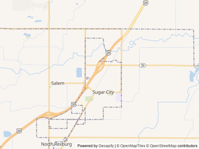 Map of Sugar City RV Park location at Sugar City, ID, United States