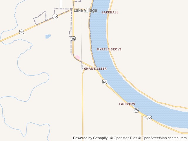 Map of Pecan Grove Campground location at Lake Village, AR, United States