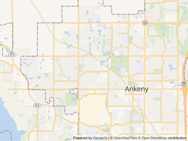 Map for 2025 Keystone Coleman Lantern 28BHS near Ankeny, IA