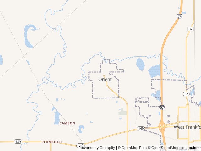 Map for R&R RV near Orient, MO