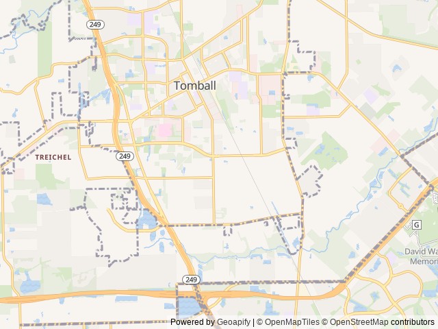 Map of Corral RV Resort location at Tomball, TX, United States