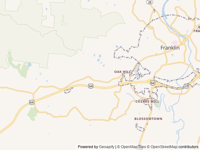 Map of Gem City Campground location at Franklin, NC, United States