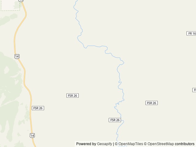 Map of Tie Flume location at Dayton, WY, United States