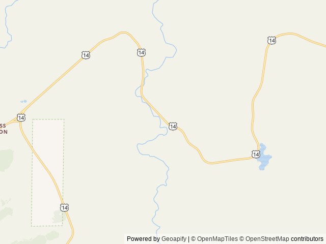 Map of Prune Creek location at Wolf, WY, United States