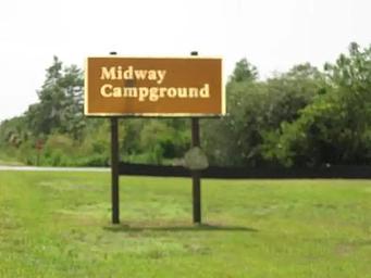 Midway Campground (FL) Road Sign