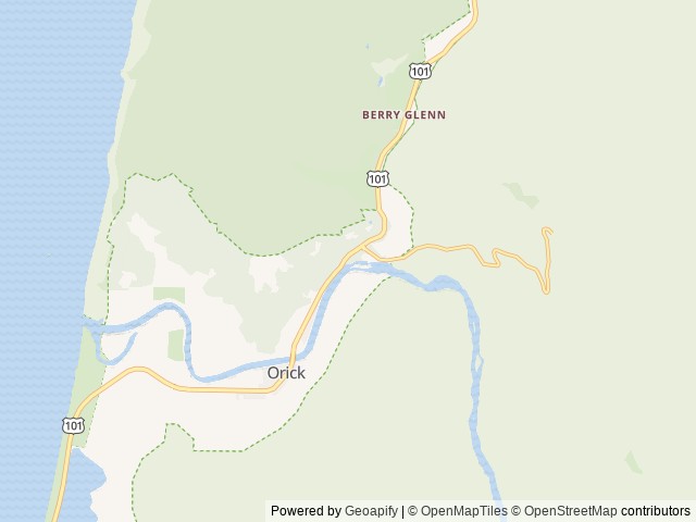 Map of Orick Horse Camp location at Orick, CA, United States