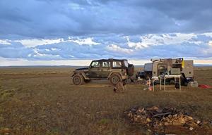 Off-Grid Teardrop Trailer Camper with Rooftop Tent