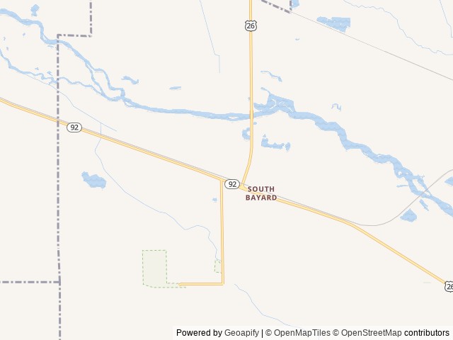 Map of Chimney Rock Pioneer Crossing location at Bayard, NE, United States