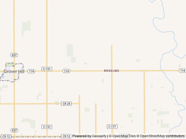 Map of Blue Water Campground location at Grover Hill, OH, United States