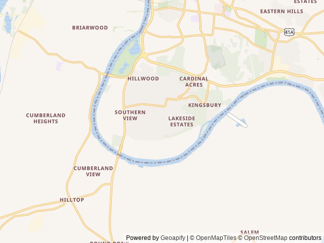 Map for 2021 Coleman Lantern 263BH - WiFi Included near Clarksville, TN