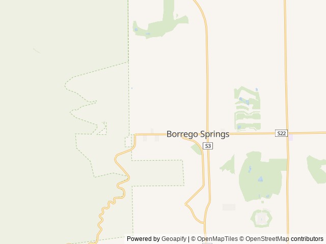 Map of Borrego Holiday Home RV Park location at Borrego Springs, CA, United States