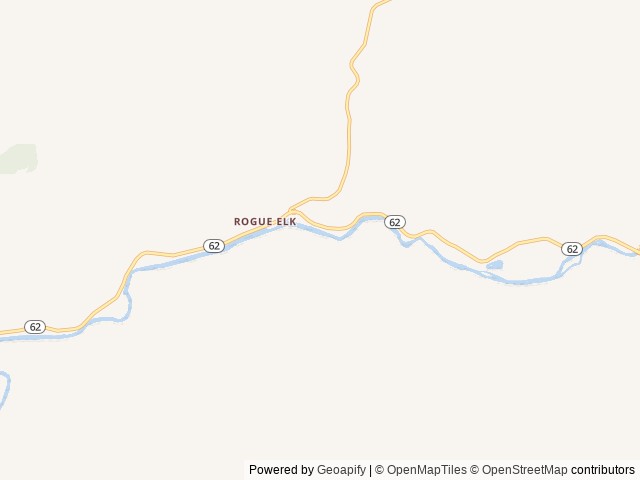 Map of Rogue Elk location at Trail, OR, United States
