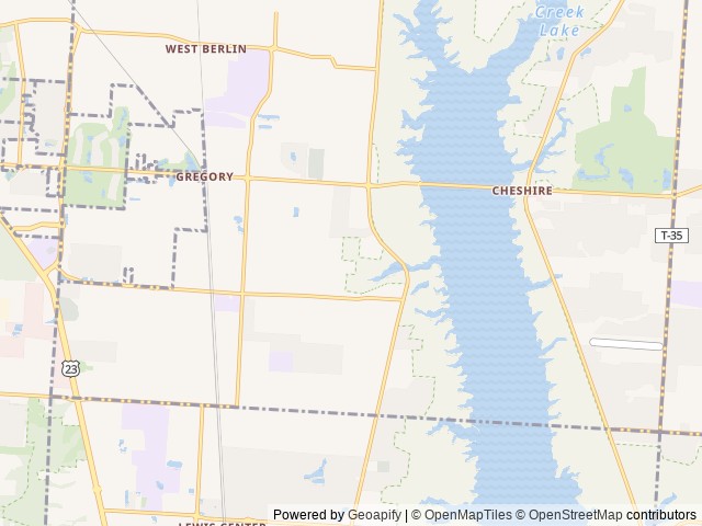 Map of Cross Creek Camping Resort location at Berlin Township, OH, United States