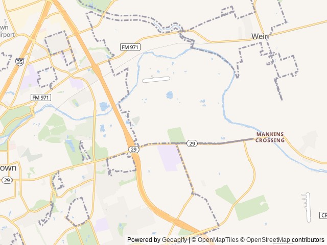 Map of East View RV Ranch location at Granger, TX, United States