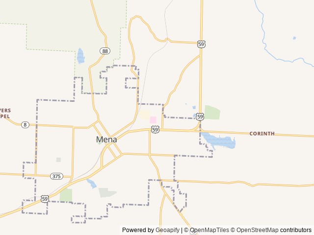Map for 2008 Sprinter Dutchmen Dorado RV near Mena, AR