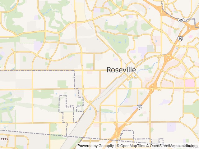 Map for 2019 Entegra- sleeps 8, private bedroom near Roseville, CA