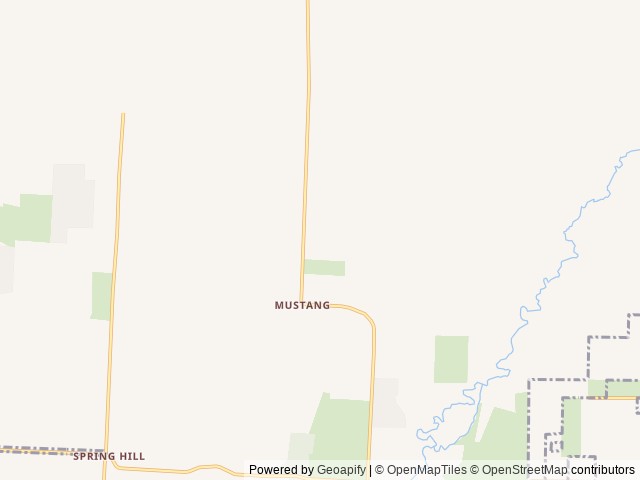 Map of Mustang RV Park location at Pilot Point, TX, United States
