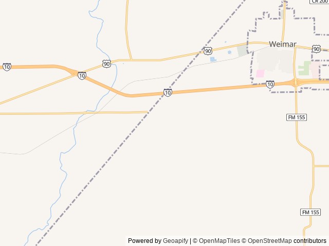 Map for The Wolf near Weimar, TX