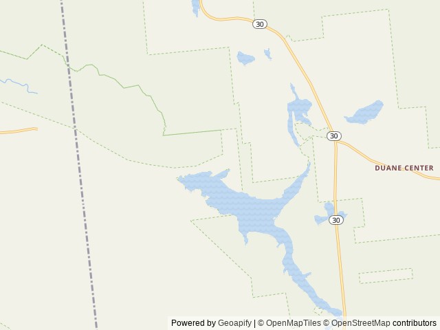 Map of Deer River Campsite location at Malone, NY, United States