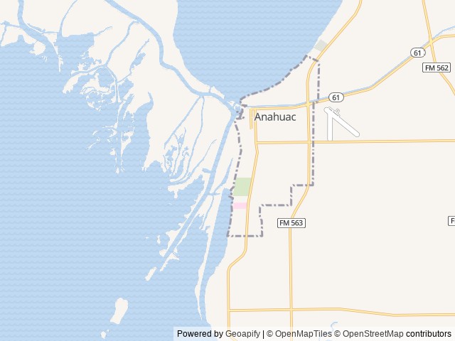Map of Trinity Bay RV & Lodging location at Anahuac, TX, United States