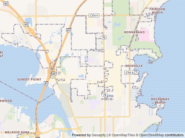 Map of Hickory Oaks location at Oshkosh, WI, United States