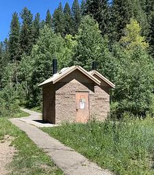 On-site vault toilets.