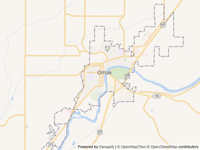 Map of Carl Precht Memorial RV Park and Omak Park Shelter Rentals location at Omak, WA, United States