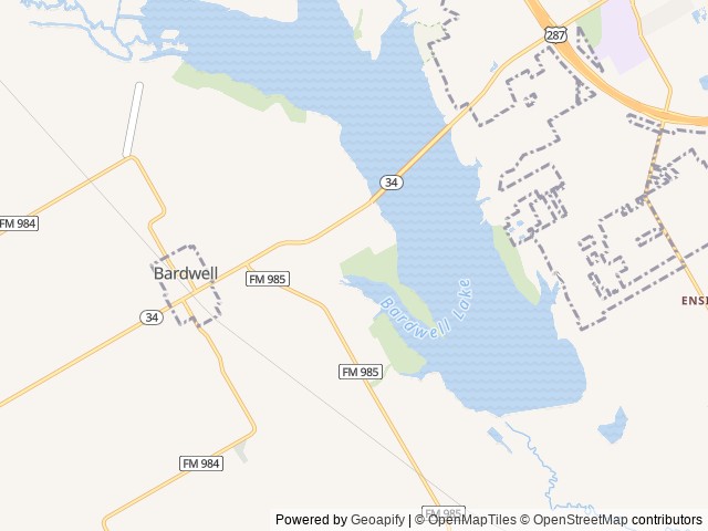 Map of High View location at Ennis, TX, United States