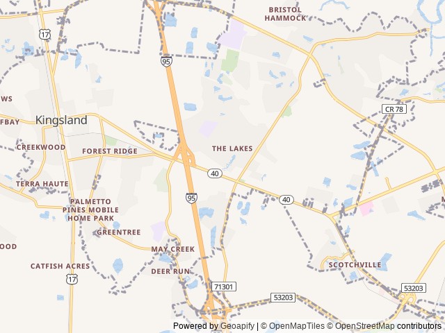 Map of C & C RV Park location at Kingsland, GA, United States