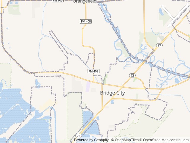 Map of Town and Country RV Park location at Bridge City, TX, United States