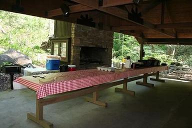 TWIN CREEKS PICNIC PAVILION banquet table