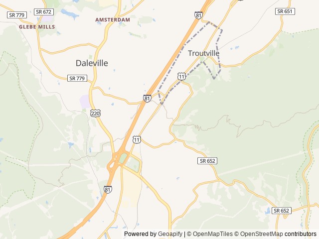 Map for * 2013 Tiffin Allegro Open Road qba with BUNKS * near Troutville, NC