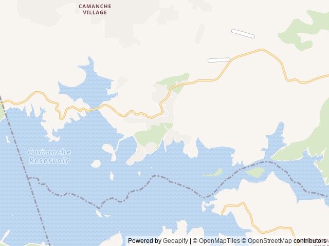 Map of Lake Camanche North Shore location at Ione, CA, United States