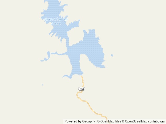 Map of Frenchman location at Blairsden, CA, United States